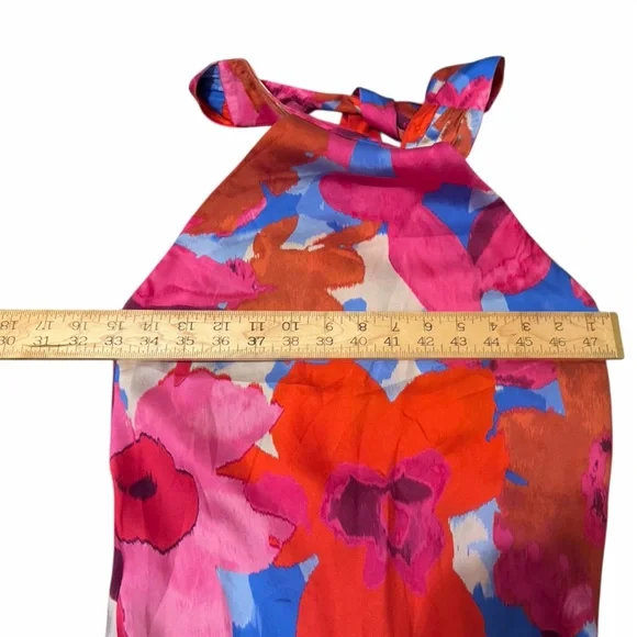 Ramy Brook Tatiana Floral Stretch Silk Halter Gown - Picture 13 of 13